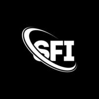 sfi-logo. sf brief. sfi brief logo ontwerp. initialen sfi-logo gekoppeld aan cirkel en monogram-logo in hoofdletters. sfi-typografie voor technologie, zaken en onroerend goed merk. vector