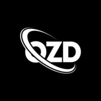 ozd-logo. ozd brief. ozd letter logo ontwerp. initialen ozd-logo gekoppeld aan cirkel en monogram-logo in hoofdletters. ozd typografie voor technologie, zaken en onroerend goed merk. vector