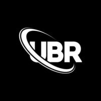 ubr-logo. ubr brief. ubr brief logo ontwerp. initialen ubr logo gekoppeld aan cirkel en hoofdletter monogram logo. ubr typografie voor technologie, zaken en onroerend goed merk. vector