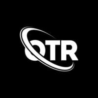 otr-logo. ot brief. otr brief logo ontwerp. initialen otr-logo gekoppeld aan cirkel en monogram-logo in hoofdletters. otr typografie voor technologie, zaken en onroerend goed merk. vector