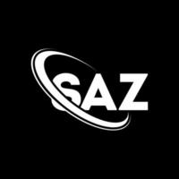 saz-logo. saz brief. saz brief logo ontwerp. initialen saz-logo gekoppeld aan cirkel en monogram-logo in hoofdletters. saz typografie voor technologie, zaken en onroerend goed merk. vector