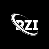 rzi-logo. rzi brief. rzi brief logo ontwerp. initialen rzi-logo gekoppeld aan cirkel en monogram-logo in hoofdletters. rzi typografie voor technologie, zaken en onroerend goed merk. vector