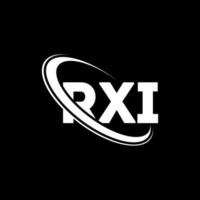 rxi-logo. rxi brief. rxi brief logo ontwerp. initialen rxi-logo gekoppeld aan cirkel en monogram-logo in hoofdletters. rxi typografie voor technologie, zaken en onroerend goed merk. vector