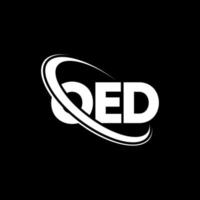 oed-logo. oe brief. oed brief logo ontwerp. initialen oed logo gekoppeld aan cirkel en hoofdletter monogram logo. oed typografie voor technologie, zaken en onroerend goed merk. vector