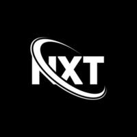 nxt-logo. volgende brief. nxt letter logo-ontwerp. initialen nxt-logo gekoppeld aan cirkel en monogram-logo in hoofdletters. nxt typografie voor technologie, zaken en onroerend goed merk. vector