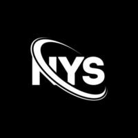 nys-logo. ns brief. nys brief logo ontwerp. initialen nys-logo gekoppeld aan cirkel en monogram-logo in hoofdletters. nys typografie voor technologie, zaken en onroerend goed merk. vector