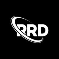 rrd-logo. rr brief. rrd brief logo ontwerp. initialen rrd-logo gekoppeld aan cirkel en monogram-logo in hoofdletters. rrd typografie voor technologie, zaken en onroerend goed merk. vector