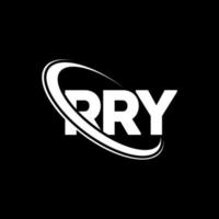 rry-logo. ruk brief. rry brief logo ontwerp. initialen rry logo gekoppeld aan cirkel en hoofdletter monogram logo. rry typografie voor technologie, business en onroerend goed merk. vector