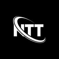 ntt-logo. nt brief. ntt brief logo ontwerp. initialen ntt-logo gekoppeld aan cirkel en monogram-logo in hoofdletters. ntt typografie voor technologie, zaken en onroerend goed merk. vector