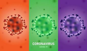 coronavirus-infectie poster met drie kleurrijke secties vector