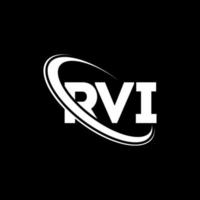 rvi-logo. rvi brief. rvi brief logo ontwerp. initialen rvi-logo gekoppeld aan cirkel en monogram-logo in hoofdletters. rvi typografie voor technologie, zaken en onroerend goed merk. vector