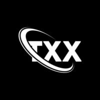txx-logo. txx brief. txx brief logo ontwerp. initialen txx logo gekoppeld aan cirkel en hoofdletter monogram logo. txx typografie voor technologie, zaken en onroerend goed merk. vector