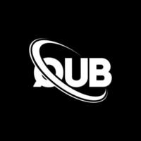 qub-logo. kub brief. qub brief logo ontwerp. initialen qub-logo gekoppeld aan cirkel en monogram-logo in hoofdletters. qub typografie voor technologie, zaken en onroerend goed merk. vector