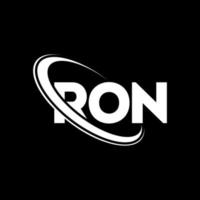 ron-logo. ron brief. ron brief logo ontwerp. initialen ron logo gekoppeld aan cirkel en hoofdletter monogram logo. ron typografie voor technologie, business en onroerend goed merk. vector