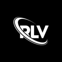 rlv-logo. rlv brief. rlv brief logo ontwerp. initialen rlv-logo gekoppeld aan cirkel en monogram-logo in hoofdletters. rlv typografie voor technologie, zaken en onroerend goed merk. vector