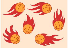 Basketball on fire vectors