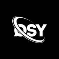 qsy-logo. qsy brief. qsy brief logo ontwerp. initialen qsy-logo gekoppeld aan cirkel en monogram-logo in hoofdletters. qsy typografie voor technologie, zaken en onroerend goed merk. vector