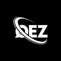 qez-logo. qz brief. qez brief logo ontwerp. initialen qez logo gekoppeld aan cirkel en hoofdletter monogram logo. qez typografie voor technologie, zaken en onroerend goed merk. vector