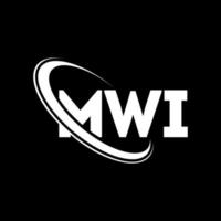 mwi-logo. mw brief. mwi brief logo ontwerp. initialen mwi-logo gekoppeld aan cirkel en monogram-logo in hoofdletters. mwi typografie voor technologie, business en onroerend goed merk. vector