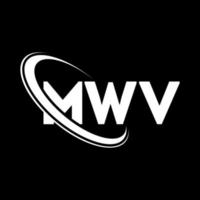 mwv-logo. mwv brief. mwv brief logo ontwerp. initialen mwv logo gekoppeld aan cirkel en monogram logo in hoofdletters. mwv typografie voor technologie, business en onroerend goed merk. vector