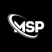 msp-logo. msp brief. msp brief logo ontwerp. initialen msp-logo gekoppeld aan cirkel en monogram-logo in hoofdletters. msp typografie voor technologie, zaken en onroerend goed merk. vector