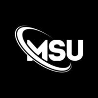 msu-logo. msu brief. msu brief logo ontwerp. initialen msu-logo gekoppeld aan cirkel en monogram-logo in hoofdletters. msu typografie voor technologie, business en onroerend goed merk. vector