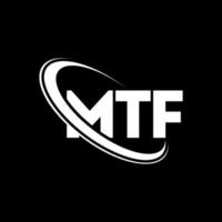 mtf-logo. mtf brief. mtf brief logo ontwerp. initialen mtf-logo gekoppeld aan cirkel en monogram-logo in hoofdletters. mtf typografie voor technologie, business en onroerend goed merk. vector