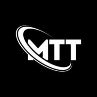 mtt-logo. mt brief. mtt brief logo ontwerp. initialen mtt-logo gekoppeld aan cirkel en monogram-logo in hoofdletters. mtt typografie voor technologie, business en onroerend goed merk. vector