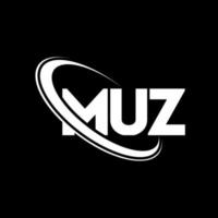 muz-logo. muz brief. muz brief logo ontwerp. initialen muz logo gekoppeld aan cirkel en hoofdletter monogram logo. muz typografie voor technologie, business en onroerend goed merk. vector