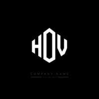 hov letter logo-ontwerp met veelhoekvorm. hov veelhoek en kubusvorm logo-ontwerp. hov zeshoek vector logo sjabloon witte en zwarte kleuren. hov monogram, bedrijfs- en onroerend goed logo.