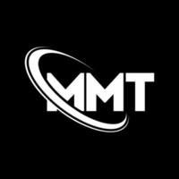 mmt-logo. mm brief. mmt brief logo ontwerp. initialen mmt-logo gekoppeld aan cirkel en monogram-logo in hoofdletters. mmt typografie voor technologie, zaken en onroerend goed merk. vector