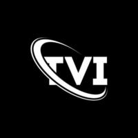 tvi-logo. tvi brief. tvi brief logo ontwerp. initialen tvi-logo gekoppeld aan cirkel en monogram-logo in hoofdletters. tvi typografie voor technologie, business en onroerend goed merk. vector