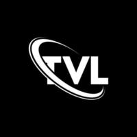 tvl-logo. tvl brief. tvl brief logo ontwerp. initialen tvl-logo gekoppeld aan cirkel en monogram-logo in hoofdletters. tvl-typografie voor technologie, zaken en onroerend goed merk. vector