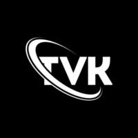 tvk-logo. tvk brief. tvk brief logo ontwerp. initialen tvk-logo gekoppeld aan cirkel en monogram-logo in hoofdletters. tvk typografie voor technologie, business en onroerend goed merk. vector
