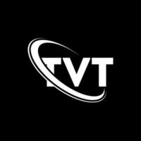 tvt-logo. tv brief. tvt brief logo ontwerp. initialen tvt-logo gekoppeld aan cirkel en monogram-logo in hoofdletters. tvt typografie voor technologie, business en onroerend goed merk. vector