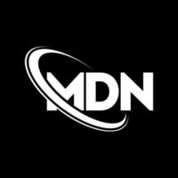 mdn-logo. mdn brief. mdn brief logo ontwerp. initialen mdn-logo gekoppeld aan cirkel en monogram-logo in hoofdletters. mdn typografie voor technologie, zaken en onroerend goed merk. vector