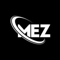 mez-logo. mez brief. mez brief logo ontwerp. initialen mez logo gekoppeld aan cirkel en hoofdletter monogram logo. mez typografie voor technologie, business en onroerend goed merk. vector