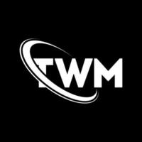 twm-logo. tw brief. twm brief logo ontwerp. initialen twm-logo gekoppeld aan cirkel en monogram-logo in hoofdletters. twm typografie voor technologie, business en onroerend goed merk. vector