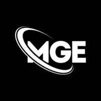 het logo van het mge. mge brief. mge brief logo ontwerp. initialen mge logo gekoppeld aan cirkel en hoofdletter monogram logo. mge typografie voor technologie, zaken en onroerend goed merk. vector