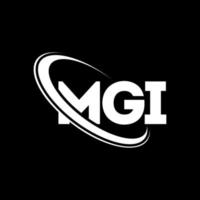 mgi-logo. mgi brief. mgi brief logo ontwerp. initialen mgi-logo gekoppeld aan cirkel en monogram-logo in hoofdletters. mgi typografie voor technologie, zaken en onroerend goed merk. vector