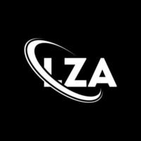 lza-logo. lza brief. lza brief logo ontwerp. initialen lza logo gekoppeld aan cirkel en hoofdletter monogram logo. lza typografie voor technologie, business en onroerend goed merk. vector