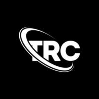 trc-logo. tr brief. trc brief logo ontwerp. initialen trc-logo gekoppeld aan cirkel en monogram-logo in hoofdletters. trc typografie voor technologie, zaken en onroerend goed merk. vector