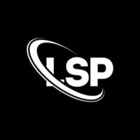 lsp-logo. lsp brief. lsp brief logo ontwerp. initialen lsp-logo gekoppeld aan cirkel en monogram-logo in hoofdletters. lsp typografie voor technologie, zaken en onroerend goed merk. vector