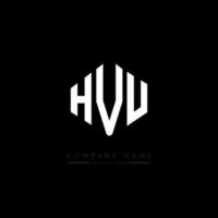 hvu letter logo-ontwerp met veelhoekvorm. hvu veelhoek en kubusvorm logo-ontwerp. hvu zeshoek vector logo sjabloon witte en zwarte kleuren. hvu-monogram, bedrijfs- en onroerendgoedlogo.