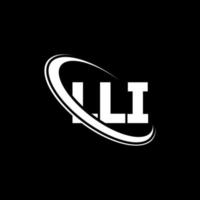 lli-logo. lli brief. lli brief logo ontwerp. initialen lli-logo gekoppeld aan cirkel en monogram-logo in hoofdletters. lli typografie voor technologie, zaken en onroerend goed merk. vector