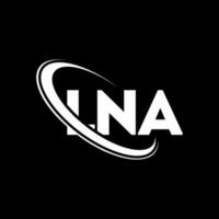 lna-logo. ln brief. lna brief logo ontwerp. initialen lna logo gekoppeld aan cirkel en hoofdletter monogram logo. lna typografie voor technologie, zaken en onroerend goed merk. vector