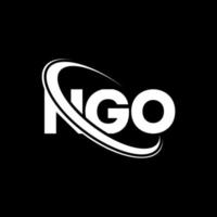 ngo-logo. ngo-brief. ngo brief logo ontwerp. initialen ngo-logo gekoppeld aan cirkel en monogram-logo in hoofdletters. ngo-typografie voor technologie, zaken en onroerend goed merk. vector