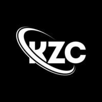 kzc-logo. kzc brief. kzc brief logo ontwerp. initialen kzc logo gekoppeld aan cirkel en hoofdletter monogram logo. kzc typografie voor technologie, zaken en onroerend goed merk. vector