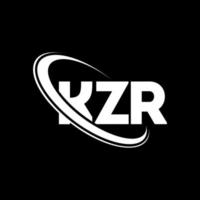 kzr-logo. kzr brief. kzr brief logo ontwerp. initialen kzr logo gekoppeld aan cirkel en hoofdletter monogram logo. kzr typografie voor technologie, zaken en onroerend goed merk. vector