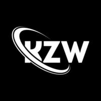 kzw-logo. kzw brief. kzw brief logo ontwerp. initialen kzw logo gekoppeld aan cirkel en monogram logo in hoofdletters. kzw typografie voor technologie, business en vastgoed merk. vector